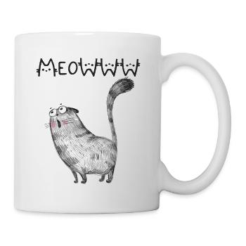 Katzen Katzenmutter Katzenkind Katze Meow Meoww - Tasse - Weiß - Rechts