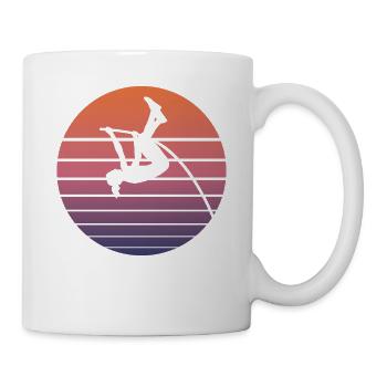 Stabhochsprung Leichtathletik Retro Geschenk - Tasse - Weiß - Rechts