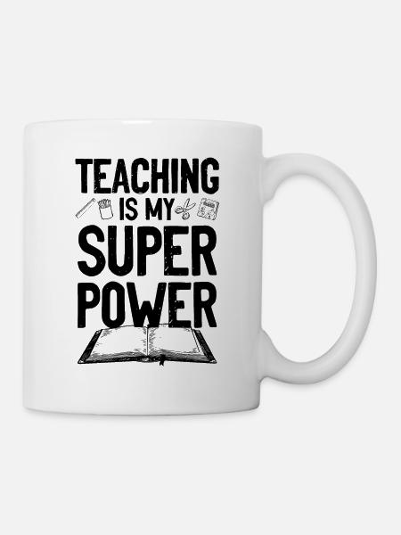 lehrer lernen superpower - Tasse - Weiß