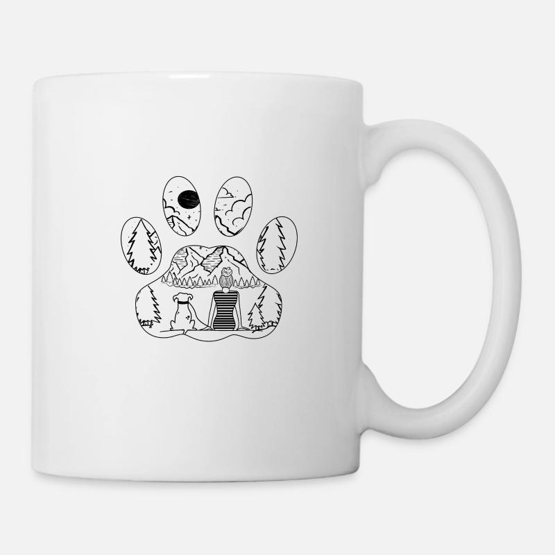 Patte de chien Chiens Amoureux de la randonnée - Mug blanc - blanc
