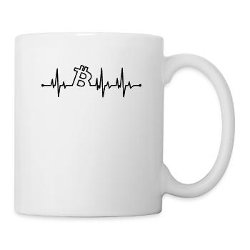 Bitcoin battement cardiaque Bitcoin Heartbeat Puls ECG - Mug blanc - blanc - Droite