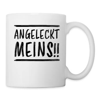 Angeleckt Meins Lustiger Spruch Frech Eis Geschenk - Tasse - Weiß - Rechts