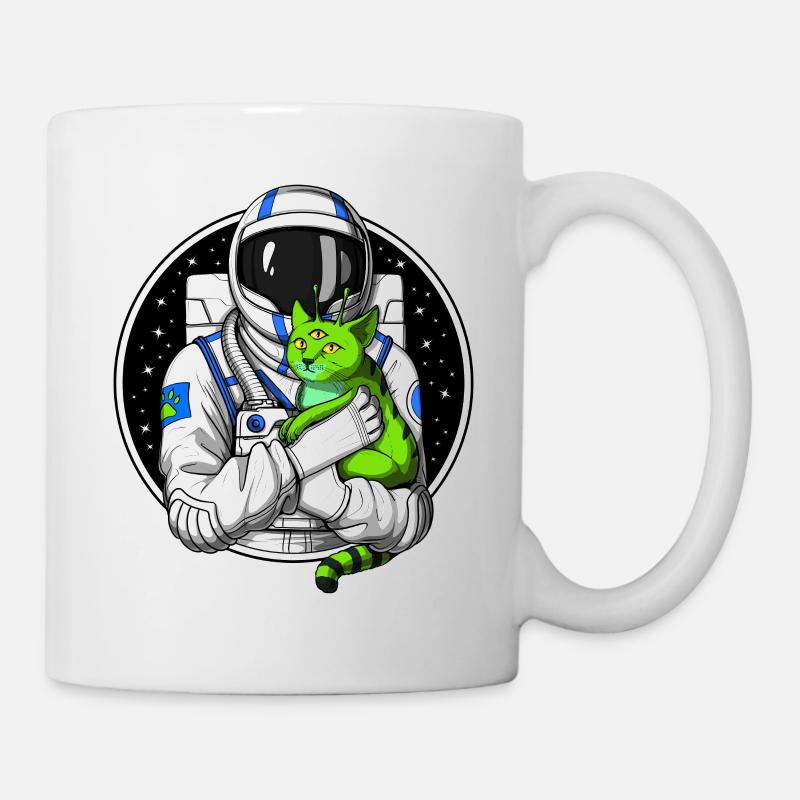 Astronaut Alien Cat - Mug - white