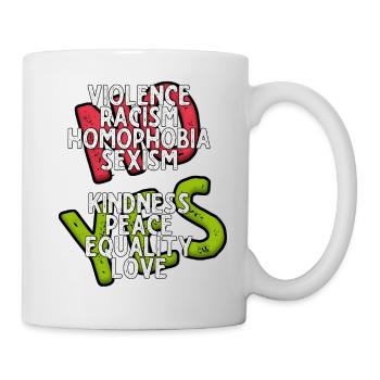 Racism No, Love Yes - Le racisme non, l’amour oui - Mug blanc - blanc - Droite