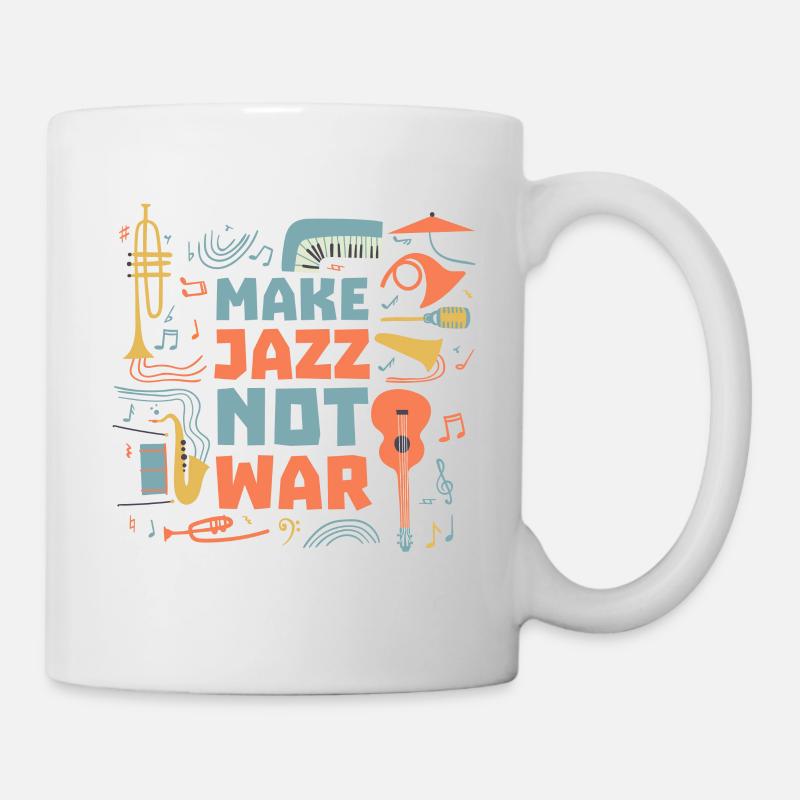 Jazz statt Krieg - Tasse - Weiß