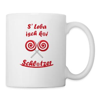 S Leba isch koi Schlotzer lustiges Schwabenoutfit - Tasse - Weiß - Rechts
