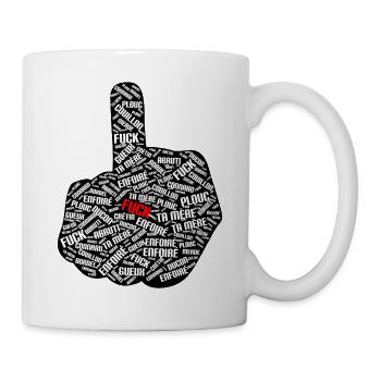 fuck you, middle finger insult - Mug - white - Right