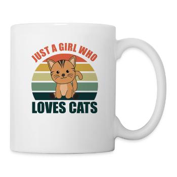 Juste un girl who loves Cats chats mignons vintage - Mug blanc - blanc - Droite