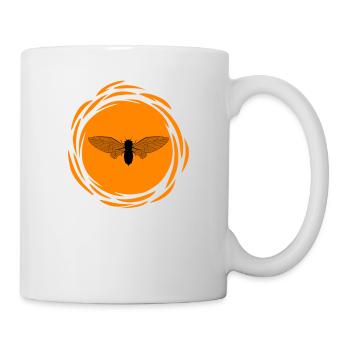 Zikade Grafik / Sonne Silhouette Bugs Insekten - Tasse - Weiß - Rechts