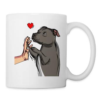 Staffordshire Bullterrier Liebe Hunde - Tasse - Weiß - Rechts