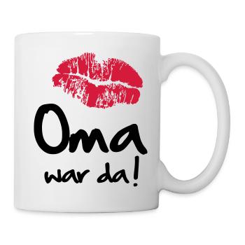 Baby Kinder Oma Kuss Omi Küssen - Tasse - Weiß - Rechts