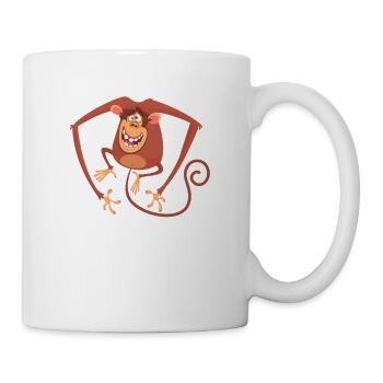 Chaos Sprüche Spruch lustig witzig Affe Witz - Tasse - Weiß - Rechts