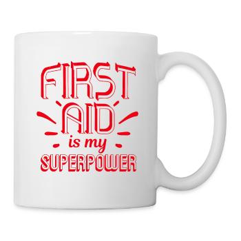 Erste Hilfe ist meine Superkraft Sanitäter - Tasse - Weiß - Rechts