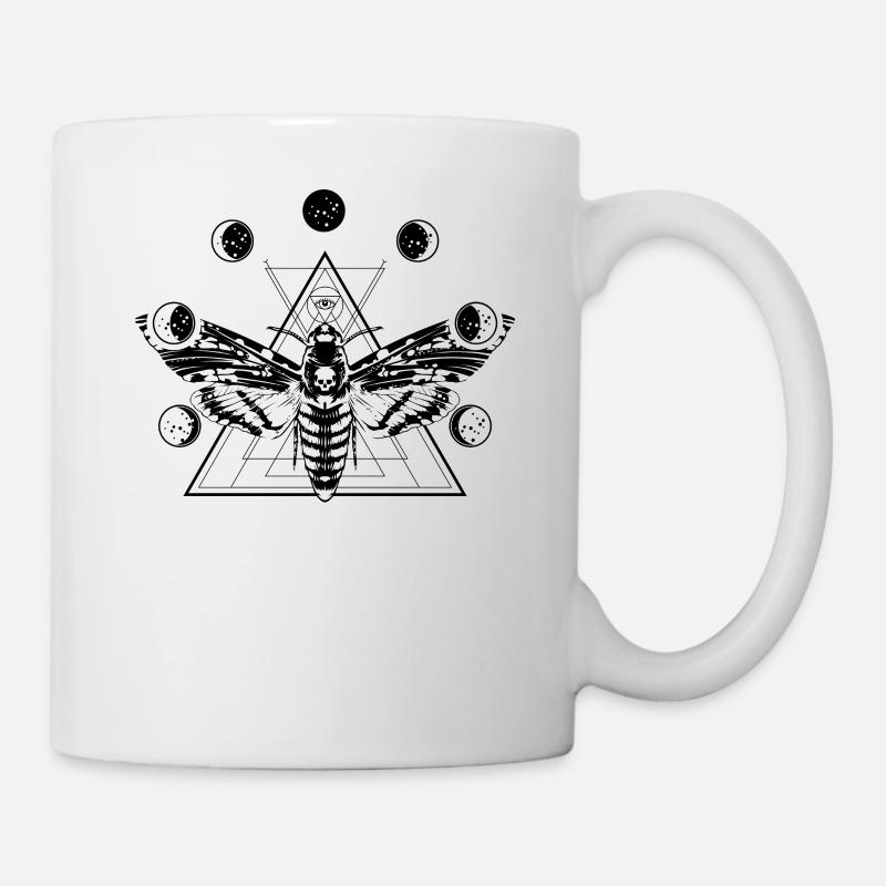 Witchcraft occulte Motte gothique Lune Noir - Mug blanc - blanc