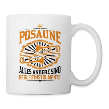 Posaune Begleitinstrument Posaunist Geschenk - Tasse - Weiß - Rechts