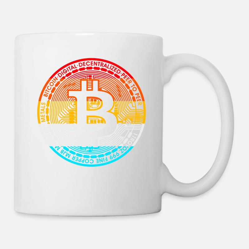 Bitcoin retro - Bitcoin Blockchain - Tasse - Weiß