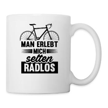 Man Experiences Me Rare Radlos Cyclist - Mug - white - Right