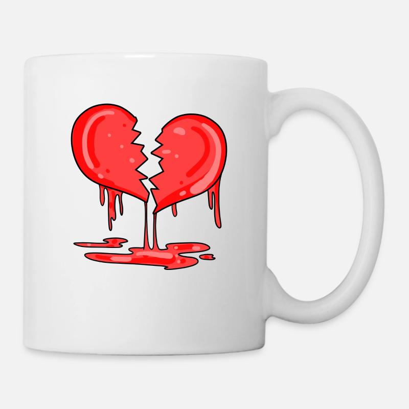 Cœur brisé - Mug blanc - blanc