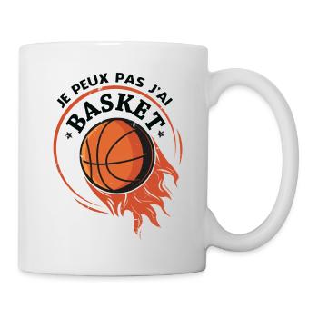 Je peux pas j'ai Basket - Mug blanc - blanc - Droite