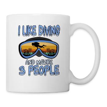 Plongée en apério vacances récif corallien plongeur - Mug blanc - blanc - Droite