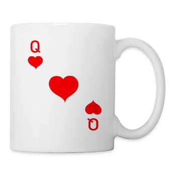 coeur dame carte poker carnaval - Mug blanc - blanc - Droite