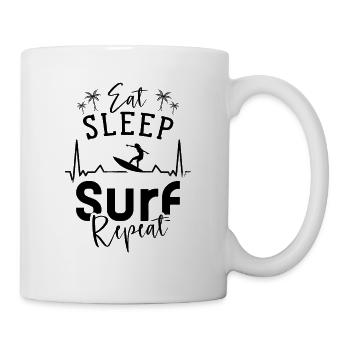 Essen Schlafen Surfen Wiederholen Surfer Surf - Tasse - Weiß - Rechts