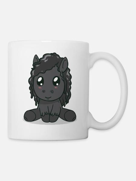 Friesenpferd Pferdefan Geschenk - Tasse - Weiß