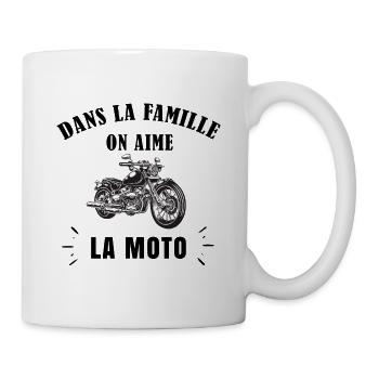 Dans la famille on aime la moto - cadeau motard - Mug blanc - blanc - Droite