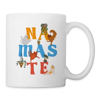 Namaste Katzen Yoga Meditation - Tasse - Weiß - Rechts