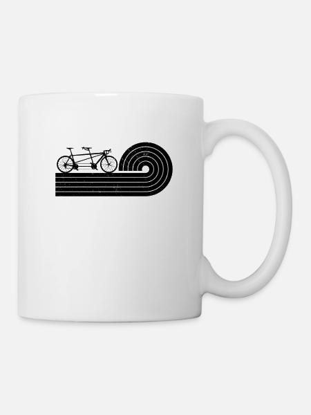 Tandem Fahrrad Vintage Radfahrer Tandem Bike - Tasse - Weiß