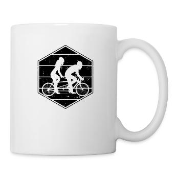 Tandem Bicycle Vintage Cyclist Pair Tandem Bike - Mug - white - Right