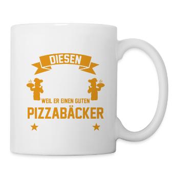 Pizzabäcker Papa Pizza Vatertag Geschenk - Tasse - Weiß - Rechts