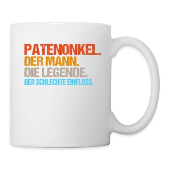 Patenonkel der schlechte Einfluss. Geschenkidee - Tasse - Weiß - Rechts