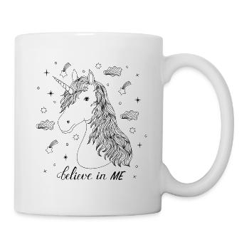 Ausmalbild Motiv Einhorn Stoffmalfarbe Unicorn - Tasse - Weiß - Rechts
