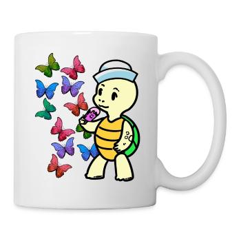 Baby Turtle Summer Time Butterflies Ice Cream - Mug - white - Right