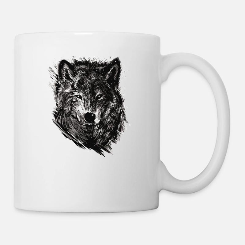 wilder Wolf - Tasse - Weiß