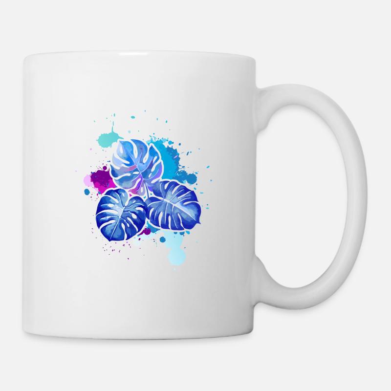 Les feuilles bleues - Mug blanc - blanc
