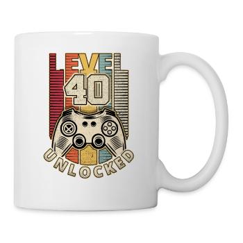 40e anniversaire niveau 40 ans rétro gamer cadeau - Mug blanc - blanc - Droite