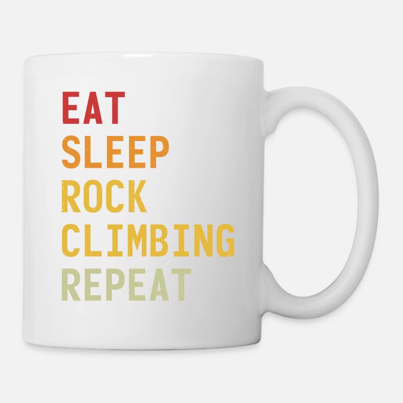 Eat Sleep Rock Climbing Repeat Funny Rock Climbing - Mug - white