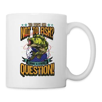 Angeln Fischen Fisch Lustig Angelrute Fischer - Tasse - Weiß - Rechts