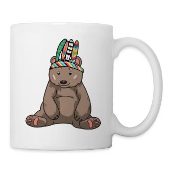 Ours ours Grizzly Indien Chef enfant - Mug blanc - blanc - Droite