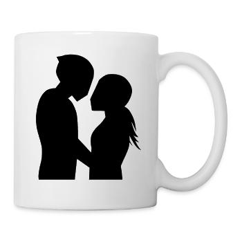 Bikercouple Motorcycle Love Couple Hug Couple - Mug - white - Right