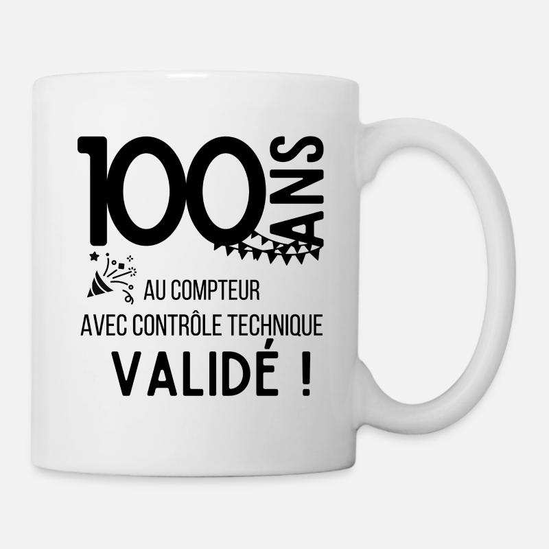 100 ans au compteur cadeau humour anniversaire - Mug blanc - blanc