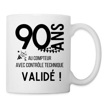 90 ans au compteur cadeau humour pour anniversaire - Mug blanc - blanc - Droite