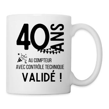 40 ans au compteur cadeau humour pour anniversaire - Mug blanc - blanc - Droite