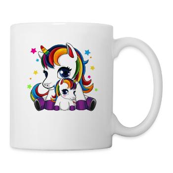 Mutter und Kind Einhorn - Muttertag - Tasse - Weiß - Rechts