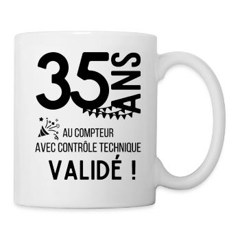 35 ans au compteur cadeau humour pour anniversaire - Mug blanc - blanc - Droite