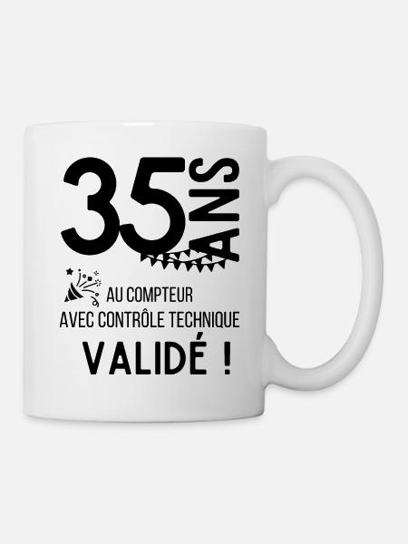 35 ans au compteur cadeau humour pour anniversaire - Mug blanc - blanc