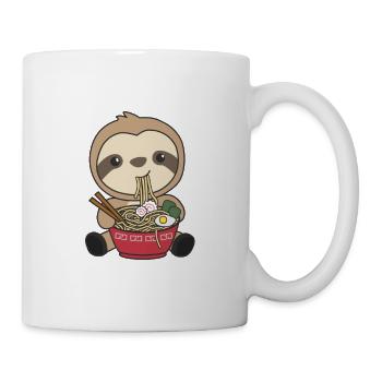 Faultiere essen Ramen Süße Kawaii Nudeln Faultier - Tasse - Weiß - Rechts