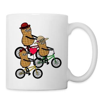 Family Excursion Kids Peanut Bicycle Riding - Mug - white - Right
